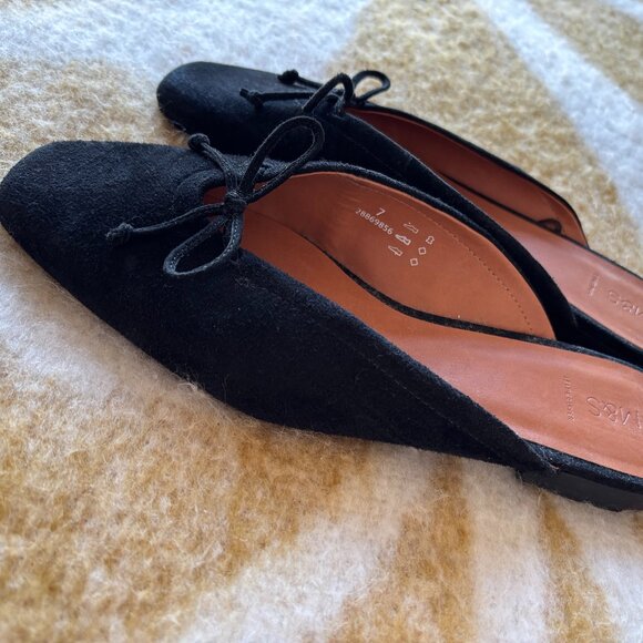 Marks & Spencer Women's Black Suede Slip On Flat Ballet Pumps size 9 - Picture 4 of 5